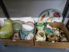 DENBY DINNER WARES AND OTHER DOMESTIC CERAMICS, INCLUDING STEINS AND JUGS, ETC (CONTENTS OF 2 BOXES)