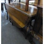 20TH CENTURY OAK OVAL GATE LEG DINING TABLE, ON SPIRAL SUPPORTS