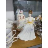 TWO ROYAL DOULTON CHINA FIGURES, ?ROSE?, NH3709 and ?KATHLEEN?, HN3609, and a SPANISH PORCELAIN