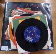 TWELVE LP GRAMOPHONE RECORDS AND TWENTY FIVE VINYL SINGLE 45 RPM RECORDS, MAINLY FROM THE 1960S/70S,