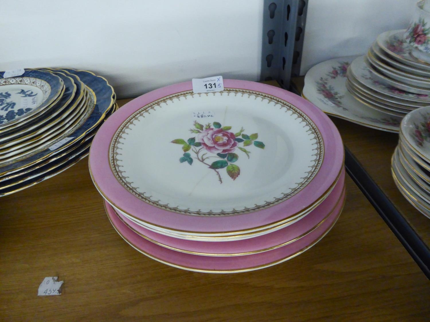 SET OF FIVE NINETEENTH CENTURY ROYAL WORCESTER AND WORCESTER ROYAL PORCELAIN WORKS PLATES, each