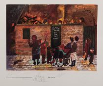 FRANCES LENNON (1912-2015) TWO ARTIST SIGNED LIMITED EDITION COLOUR PRINTS ?Penny for the Guy?, (