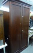 A GOOD QUALITY 'SELVA' DARK WOOD DOUBLE WARDROBE (105cm wide x 60cm deep x 210cm high)