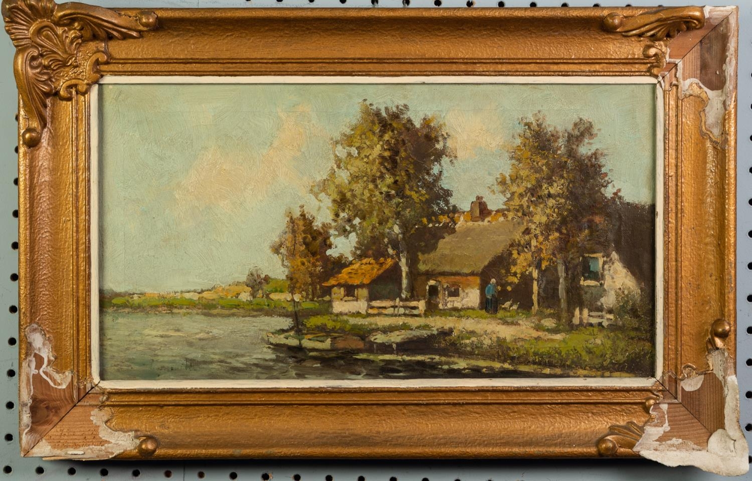 FRENCH SCHOOL (late 19th Century) OIL ON CANVAS Barbizon School style river landscape with - Image 2 of 4