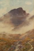 ISSAC COOKE (1846-1922) WATERCOLOUR Mountain in the mist Signed 20? x 13 ½? (50.8cm x 34.3cm)