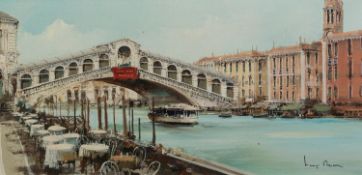 PROF. GIGI (LUIGI) ROCCA (b.1952) OIL ON CANVAS ?Canal, Venice? Signed, titled to artist label verso