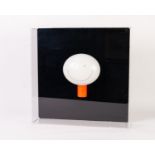 *DOUG HYDE (b.1972) WALL MOUNTED COLOURED RESIN SCULPTURE IN CLEAR PERSPEX CASE ?The Smile?, no