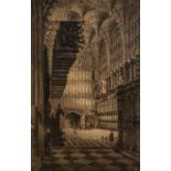 CHARLES BIRD (act. 1892-1907) ARTIST SIGNED ETCHING Westminster Abbey interior, faintly signed 19 ¾?