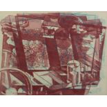 NORMAN JAQUES (1922-2014) TWO COLOUR PRINTS ?Untitled?, signed 15? x 19? (38.1cm x 48.3cm) Seascape,