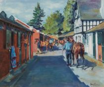 DANIEL CRANE (b.1969) ARTIST SIGNED LIMITED EDITION COLOUR PRINT Racing Stables, (15/100) Signed and