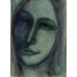 GOLDA ROSE (1921-2016) MIXED MEDIA ON BOARD Female face Signed, untitled 10 ¼? x 7 ¾? (26cm x 19.