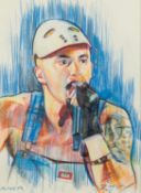 ZINSKY (MODERN) COLOURED PENCIL DRAWING ON PAPER ?Eminem? Signed 11? x 8? (28cm x 20.3cm) C/R- image