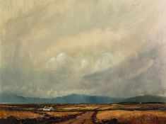 G.E. DUNNE (TWENTIETH/ TWENTY FIRST CENTURY) PAIR OF OIL PAINTINGS ON CANVAS Landscapes with hills