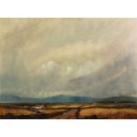 G.E. DUNNE (TWENTIETH/ TWENTY FIRST CENTURY) PAIR OF OIL PAINTINGS ON CANVAS Landscapes with hills