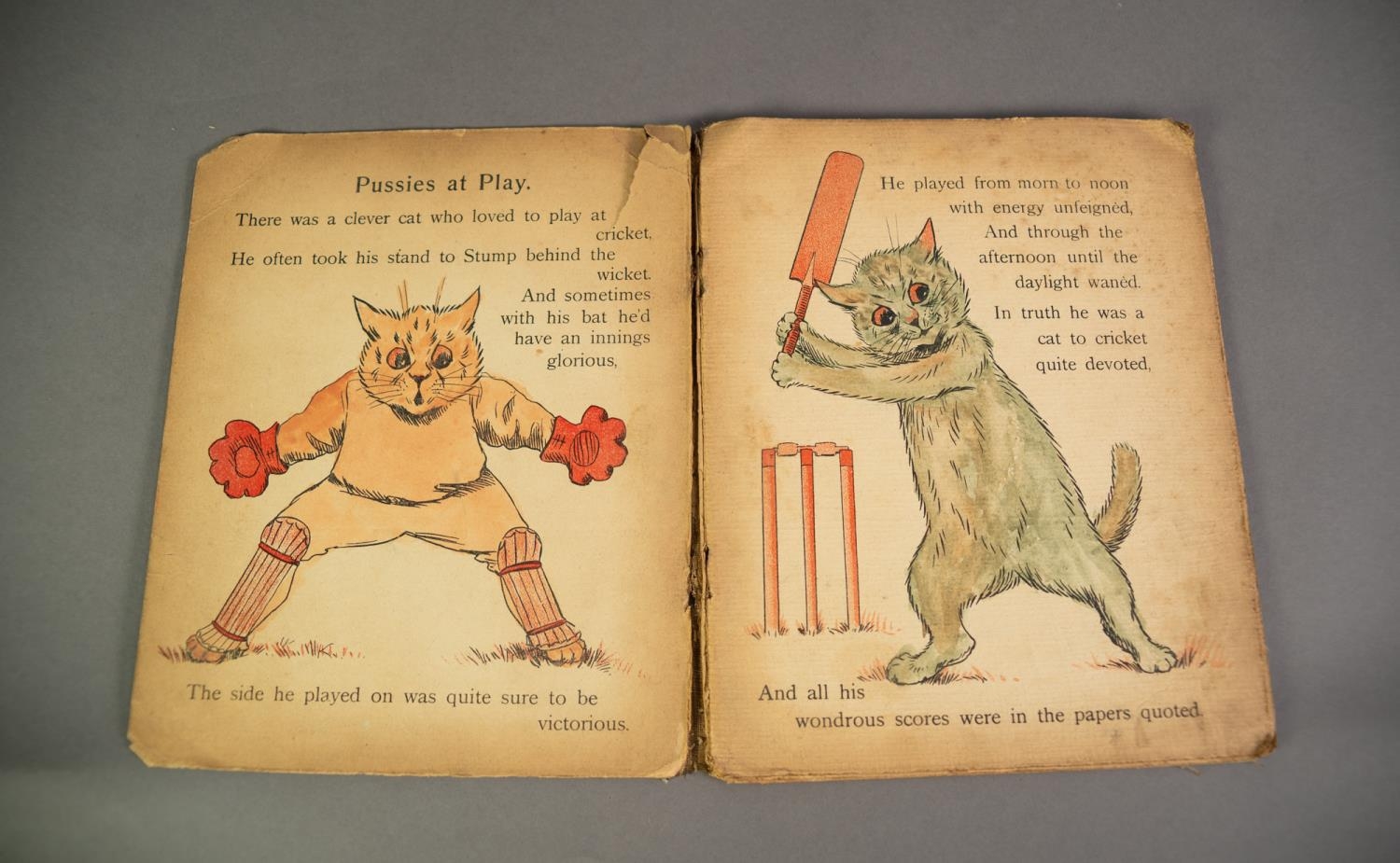 Louis Wain- Pussies at Play, Father Tuck?s Little Pets Series, circa 1910s, paper over linen ( - Image 2 of 3