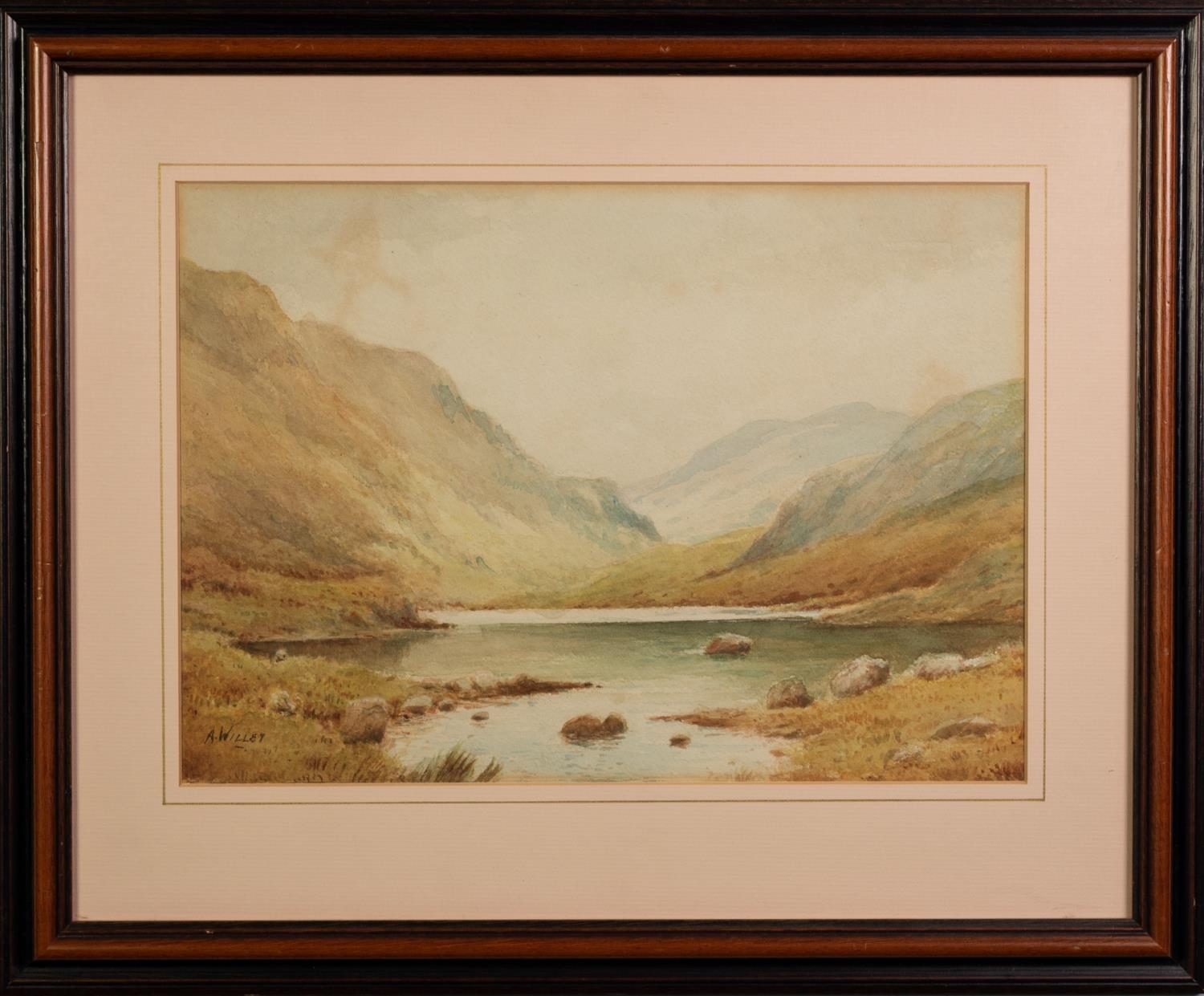 ARTHUR WILLET (1869-1951) WATERCOLOUR Highland lake scene Signed 9 ½? x 13 ½? (24.1cm x 34.3cm) - Image 2 of 4