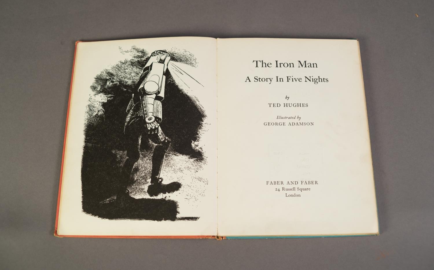 Ted Hughes- The Iron Man, drawings by George Adamson, pub faber & faber, 1968 1st Edition, ex - Image 3 of 7
