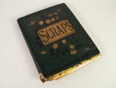 VICTORIAN 'SCRAPS' ALBUM containing a collection of colour printed labels with a note 'Labels used
