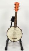 ASHBURY AB-37M OPENBACK MANDOLIN BANJO, with stained maple rim and neck and fifteen frets to the