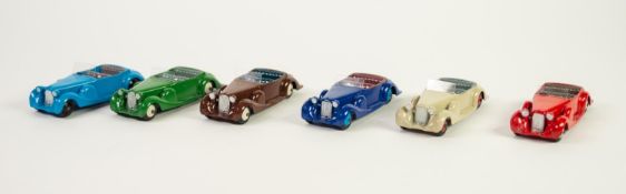 REPRODUCTION DINKY TOYS 'LAGONDA SPORTS COUPE' RETAIL BOX, containing SIX VARIOUSLY COLOURED