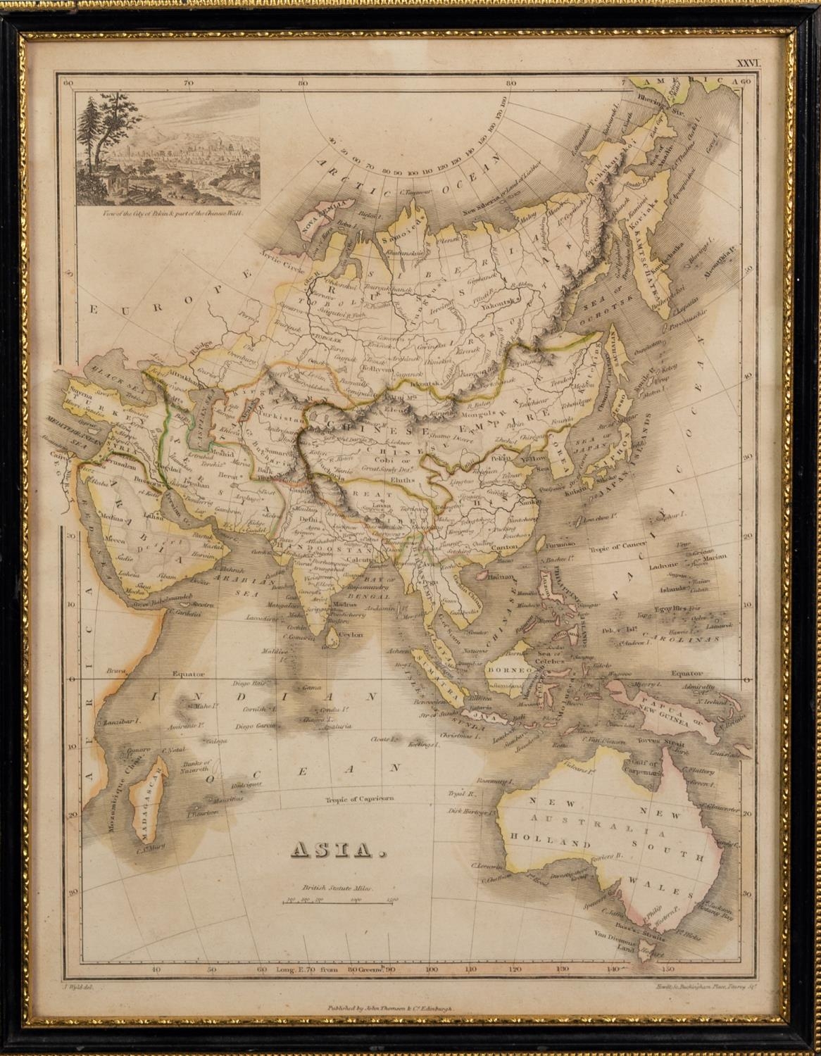 THREE NINETEENTH CENTURY HAND COLOURED MAPS: ?ASIA?, with ?View of the City of Pekin & Part of the - Image 6 of 6