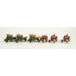 THREE DINKY TOYS - MASSEY HARRIS TRACTORS No. 27A, in good to playworn condition in reproduction