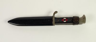 GERMAN THIRD REICH TRANSITIONAL HITLER YOUTH KNIFE, with 5 1/4in (13.3cm) blade stamped RZM mark and
