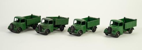 FOUR DINKY TOYS - BEDFORD END TIPPER WAGONS, No. 25M, fair to playworn condition circa 1948-54, in