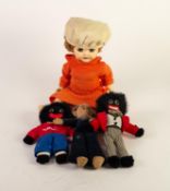 PEDIGREE HARD PLASTIC DOLL with blonde wig and sleeping blue eyes, on five piece plastic body,