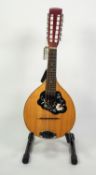 AMADA, CZECHOSLAVAKIAN 12 STRING ?BOWL MANDOLIN?, in spruce with floral pick guard, stained maple