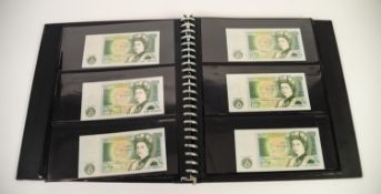 SELECTION OF GB BANK NOTES HOUSED IN A RING BINDER, earlier examples include K.O. Peppiatt green one
