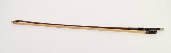 SILVER MOUNTED CELLO BOW, stamped A. Vigneron a Paris