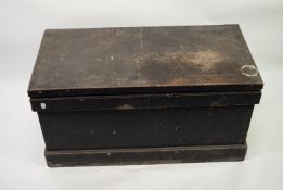 EARLY TWENTIETH CENTURY EBONISED WOOD TOOL CHEST, with small internal lidded box, 32 1/2" (82.5cm)
