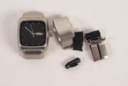 DIESEL 10 BAR QUARTZ WRISTWATCH, with black square dial and dot batons, with centre seconds hand and