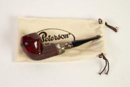 PETERSON, DUBLIN LIMITED EDITION SMOKING PIPE WITH STERLING SILBER COLLAR, (821/100), with cloth bag