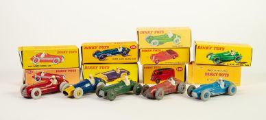 FOUR DINKY TOYS CIRCA 1954-1962 RACING CARS IN VARIOUS QUALITIES OF RESTORATION, viz Ferrari 23H,