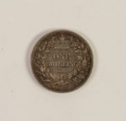 QUEEN VICTORIA 1867 SILVER ONE SHILLING THIRD HEAD with die number above the date '31', the
