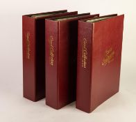 THREE 'CARD COLLECTORS SOCIETY' RING BINDERS CONTAINING NUMEROUS SETS OF REPLICA VINTAGE CIGARETTE