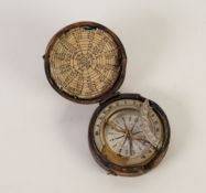 BAKER OF LONDON 19th CENTURY POCKET COMPASS AND SUNDIAL, with fold-down 90 degree quadrant and