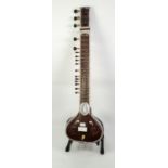 ATLAS AS-E80 7 STRING SINGLE GOURD SITAR, (as found), in black padded soft case