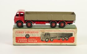 BOXED DINKY TOYS FODEN DIESEL 8-WHEEL WAGON' No. 501, red cabin and chassis with silver flash, circa