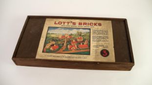 SET No.3 OF LOTT'S SOLID STONE BUILDING BRICKS in virtually unused condition and  PLANS AND