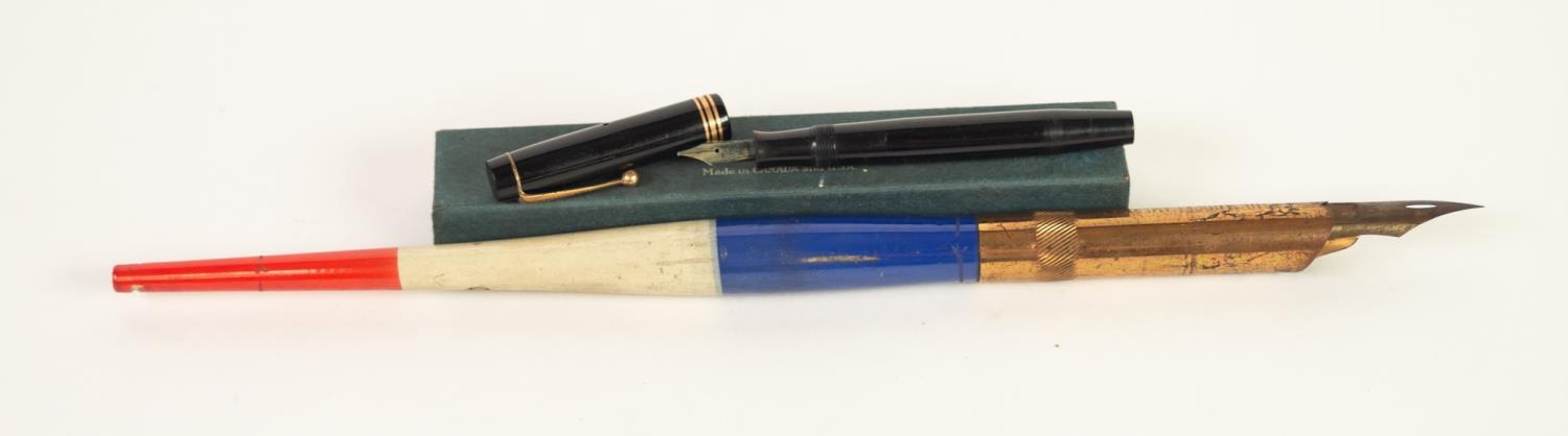 THE MIDGET AMERICAN PENCIL CO. N.Y., OVERSIZE OR SHOP DISPLAY DIP PEN No.19,  gilt metal with