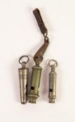 CITY OF LIVERPOOL STEEL POLICE WHISTLE, of tapering form with steel split ring, A VINTAGE STEEL