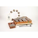 NEW ERA TWO-TIER WOOD CASED XYLOPHONE with metal keys; a BOXED SHOTT'S DESCANT RECORDER in C;