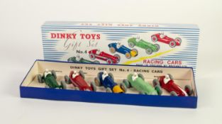 REPRODUCTION DINKY TOYS - GIFT SET  No.4 RACING CARS BOX, containing FIVE RESTORED/REPAINTED 1954-