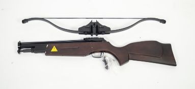 UNBRANDED CROSSBOW, IN BROWN AND BLACK, in a soft black case PLEASE NOTE: THIS LOT CANNOT BE