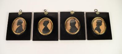 EARLY 19th CENTURY PAINTED SILHOUETTE OF A YOUNG GENTLEMAN, inscribed verso 'Sir George Prevert' and