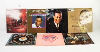 FOUR EMI VINYL 33 1/3 RPM LP RECORDS, Nat King Cole and three others including The Boyfried with