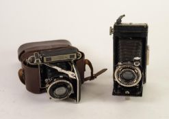 GERMAN ROLL-OP II VINTAGE BELLOWS FOLDING CAMERA, with Plaubel-telemeter range finder and No. 100158